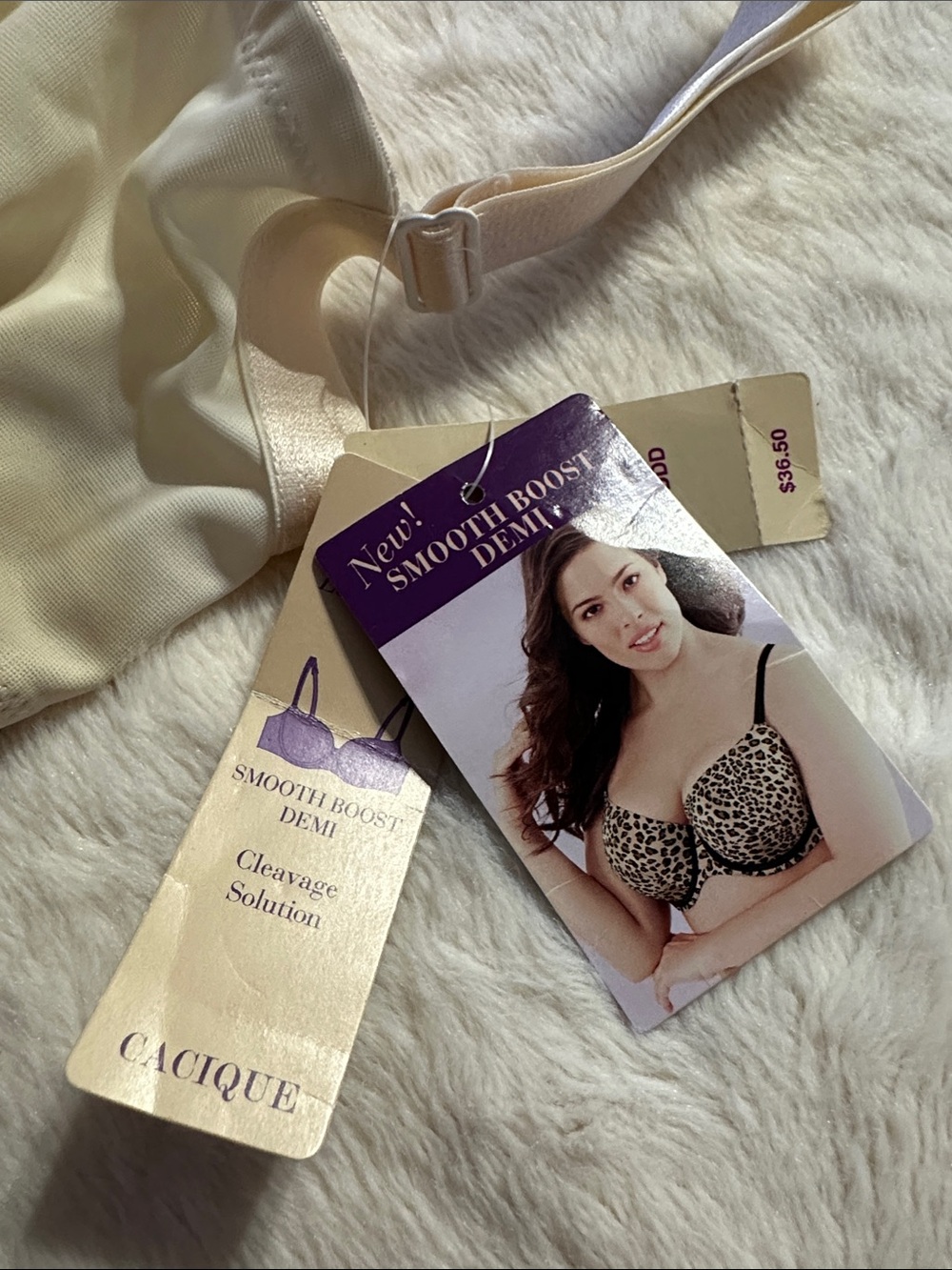 Cacique Leopard Print Smooth Boost Demi Bra - Beige/Brown
